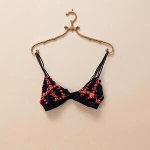 NWOT Navy with pink floral Aerie bralette.